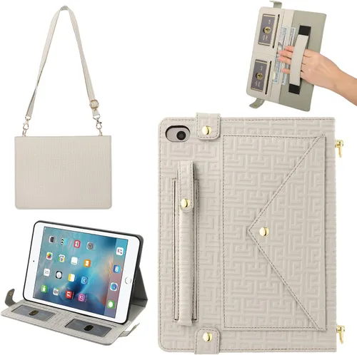 Vista 68 de Funda tipo bolso para iPad mini de 5ª/4ª/3ª/2ª/1ª generación de 7.9 pulgadas, Techcircle funda ligera tipo folio con soporte bandolera con billetera