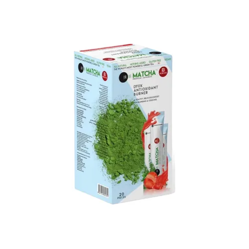 Vista 6 de Té matcha japonés de primera calidad Polvo de té verde matcha con sabor a fresa, grado culinario japonés, en sobres de 0.28 oz, 40 bolsitas 8
