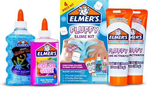 Vista 13 de Elmer's Kit de slime esponjoso, incluye pegamento de color translúcido, pegamento con purpurina, activador de slime esponjoso, 4 unidades, perfecto