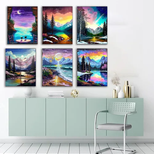 Vista 6 de EWJRNSF Kits de pintura de diamantes 5D para adultos principiantes, juegos de arte de diamantes, pintura de gemas y manualidades, decoración