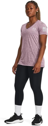 Vista 3 de Under Armour Camiseta Freedom Tech de manga corta con cuello en V para mujer