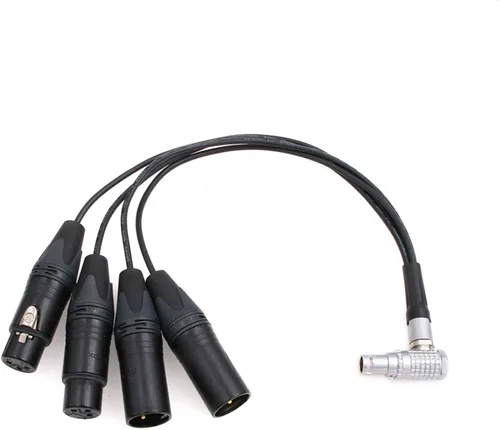 Vista 4 de Cable de salida de entrada de audio XLR Atomos de 10 pines a 2x3 pines para grabador de monitor Shogun (ángulo recto 10pin)