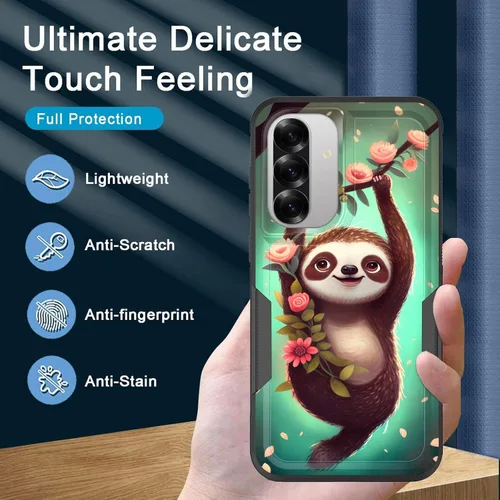Vista 591 de Funda para Galaxy A14 5G, resistente de doble capa híbrida de policarbonato duro, goma suave, a prueba de golpes, funda protectora resistente