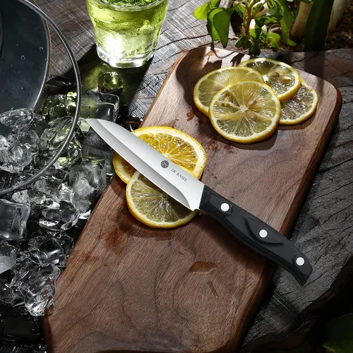Vista 8 de Cuchillo de chef - Cuchillos de cocina, cuchillo de chef de 8 pulgadas, cuchillo de pelar de 4 pulgadas, acero inoxidable de alto carbono con mango