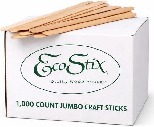 Vista 8 de Palitos de manualidades jumbo de colores Eco Craft Stix de 6 pulgadas, paquete de 1,000 unidades de palitos de manualidades jumbo