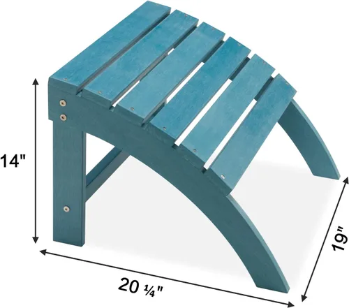 Vista 6 de Silla Adirondack, silla de patio exterior HDPE para todo tipo de clima Azul lago