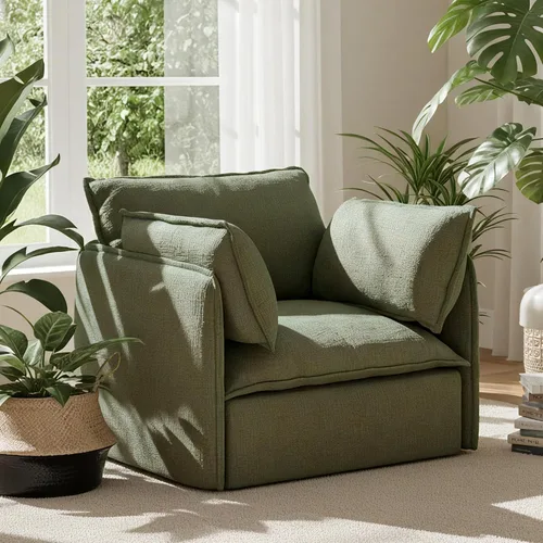 Vista 16 de Acanva Sofá modular modular para sala de estar, cómodo sofá convertible en nube, sofá de gran tamaño con otomana y fundas de felpilla lavables