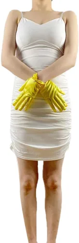 Vista 7 de Vestido de novia de satén para mujer, fiesta de ópera, guantes de los años 20, guantes hasta la muñeca
