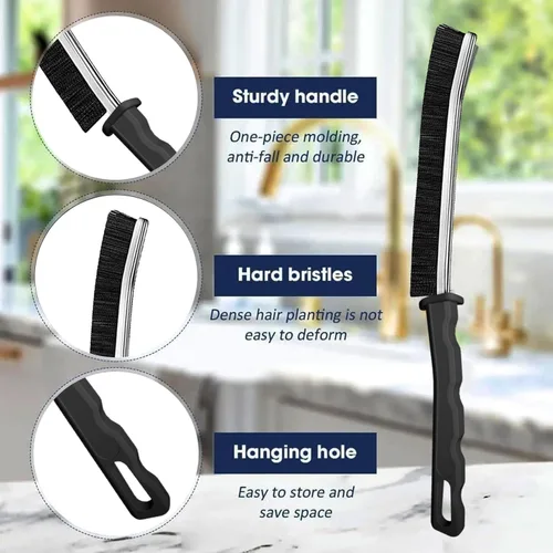 Vista 2 de Cepillo de limpieza de hendiduras, nueva herramienta de cepillo de limpieza multifuncional, cepillo para huecos de baño, hogar, cocina, baño