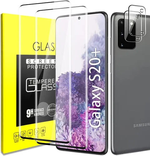 Vista 8 de Samsung Galaxy S20 Protector de pantalla de vidrio templado con protector de lente de cámara [cubierta curva 3D] [compatible con huellas dactilares]
