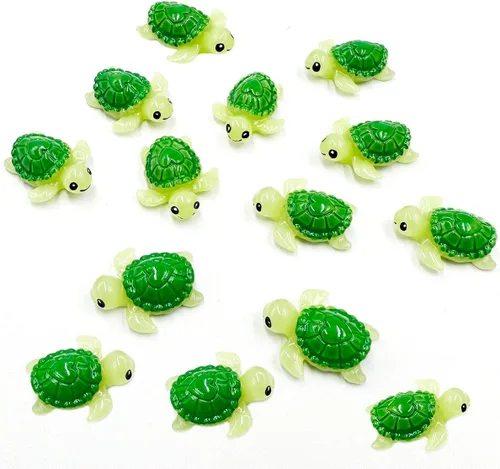 Vista 7 de Suartus Mini tortuga verde – 20 piezas de resina miniatura de tortuga marina figuras de tortugas tortugas figuras miniatura animales del océano