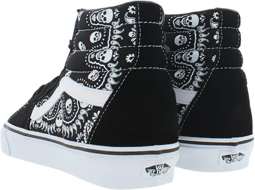 Vista 4 de Vans SK8 Hi Bandana NegroBlanco Verdadero Zapatos Clásicos De Patín Para Hombre Talla 9, Bandana SkullsBlanco