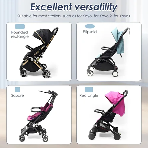 Vista 4 de Barra de parachoques para cochecito con ángulo ajustable, mango de cochecito, barra transversal extraíble para Bbz Yoyo, Yoyo 2, Yoyo+, piel