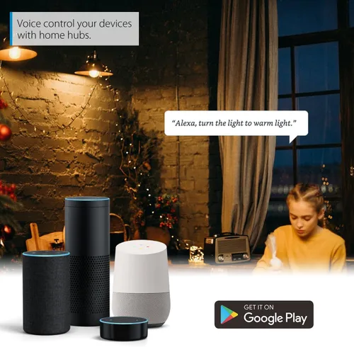 Vista 5 de LVWIT Bombilla inteligente LED vintage ST21 Edison regulable WiFi, equivalente a 60 vatios, base E26, 2700K - 6500K, compatible con Alexa, Google