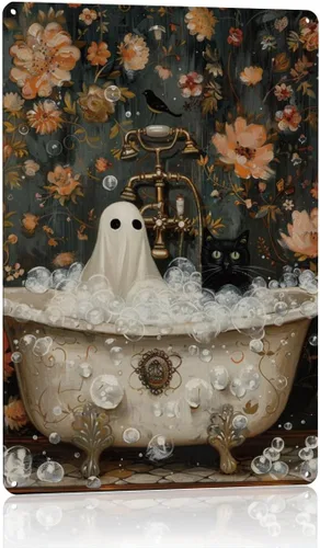 Vista 37 de Decoración de pared de fantasma de Halloween, decoración de fiesta de Halloween para interiores y exteriores, decoración espeluznante para el hogar