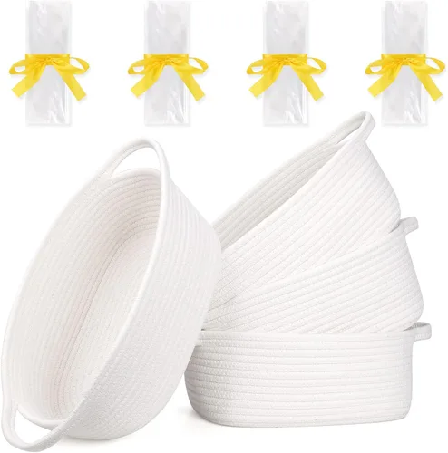 Vista 24 de Cestas de regalo grandes vacías para llenar, bonita canasta tejida para adolescentes, mujeres, baby shower, cubo de juguetes pequeño decorativo