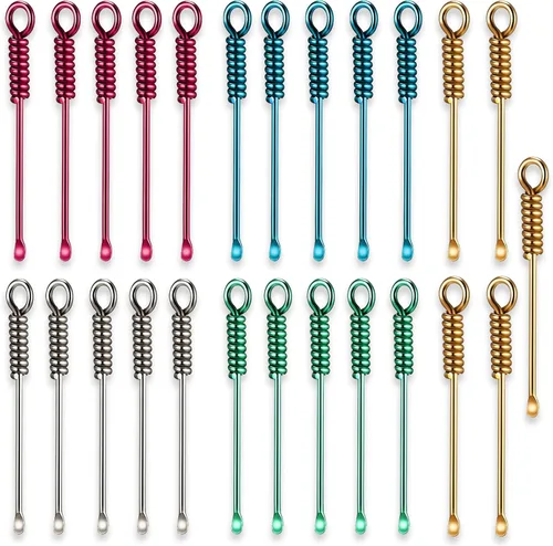 Vista 7 de 10 piezas mini cuchara pequeña pala cuchara portátil colgante cucharas pequeñas polvo cucharas para especias sales arena especias cucharada