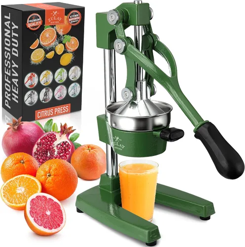 Vista 47 de Zulay Kitchen Exprimidor de hierro fundido, exprimidor de naranja resistente con coladores desmontables para una fácil limpieza, prensa de cítricos