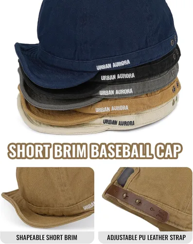 Vista 4 de CLAPE Gorra de béisbol suave de ala corta con estilo de camionero/gorra de béisbol