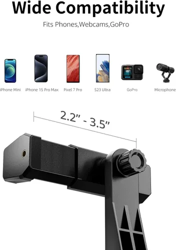 Vista 7 de UBeesize Anillo de luz de 12 pulgadas con soporte de teléfono superior, luz LED para selfie con soporte y soporte para teléfono para iPhone