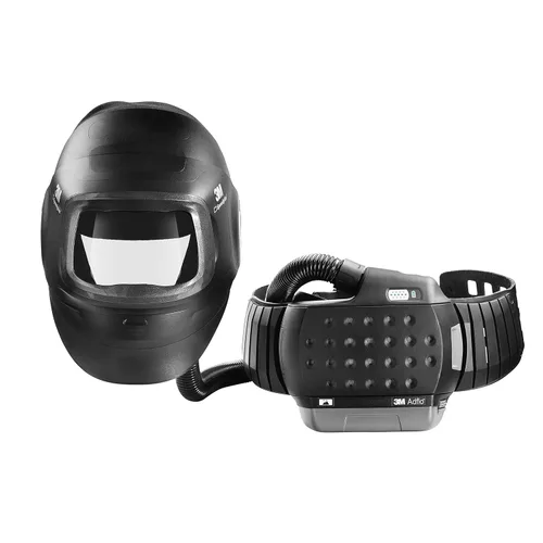 Vista 2 de Casco de soldadura 3M Speedglas G5-01 y conjunto PAPR Adflo de alta altitud, sin ADF, resistente con visera abatible, diseño compacto con suspensión