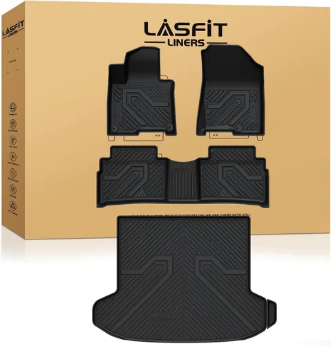 Vista 15 de LASFIT Alfombrillas de Piso Compatibles con Nissan Armada 2017-2018 / Infiniti QX56 2011-2013 / Infiniti QX80 2014-2018, TPE Para Todo Clima Ajuste