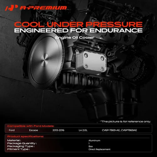 Vista 2 de A-Premium Enfriador de aceite de transmisión automática compatible con Ford Escape 2013 2014 2015 2016 2.0L, gas, 4WD, repuesto # CV6P7869AE