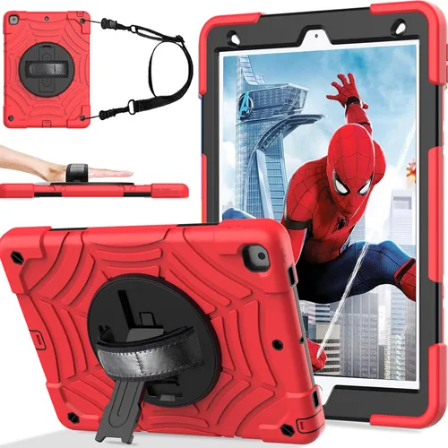 Vista 8 de BMOUO Funda para iPad de 9ª/8ª/7ª generación -10.2 pulgadas 2021/2020/2019 con protector de pantalla, soporte giratorio de 360º correa de mano