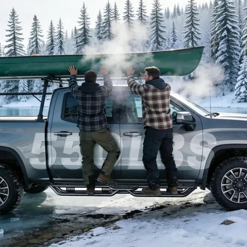 Vista 5 de OEDRO Estribos compatibles con Dodge Ram 1500 Crew Cab 2009-2018, RAM 1500 Classic 2019-2024, RAM 2500/3500 2010-2026, dos escalones laterales de 6