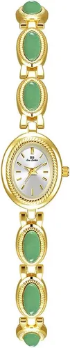 Vista 11 de CARLIEN Reloj de pulsera de cuarzo ovalado para mujer, de lujo, delicado, dorado, plateado, perla y números arábigos, fácil de leer, resistente al