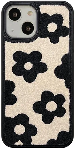 Vista 12 de Funda de briquetas linda y esponjosa para iPhone 14, 6.1 pulgadas (negro)