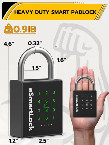Vista 6 de Pothunder Candado Inteligente de Alta Resistencia, Candado de Puerta con Código de Llave y RFID, Candado Digital Biométrico Resistente a