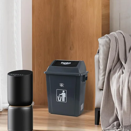 Vista 5 de Cubo de basura con tapa abatible de 5 galones, cubo de basura
