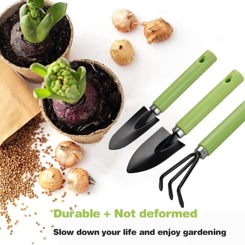 Vista 4 de Garden Tools - Juego de herramientas de plantación de 3 piezas con mango de plástico, herramientas de mano de jardinería ligeras y duraderas