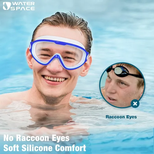 Vista 2 de Swim Goggles 2 Pack for Adult Men Women, Anti-fog UV Protection No Leak 180° Wide View Clear Vision Pool Goggles