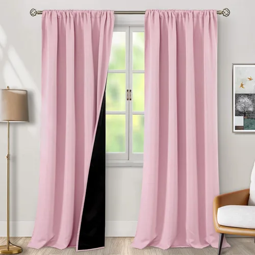 Vista 27 de BGment - Cortinas opacas para sala de estar de 63 pulgadas de largo, juego de 2 paneles, cortinas para oscurecer toda la habitación, cortinas
