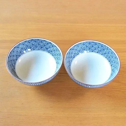 Vista 5 de 有田焼やきもの市場 Tazón de arroz japonés de 5.3 pulgadas de diámetro, juego de 2 piezas de cerámica Arita Imari Hecho en Japón Porcelana Jimon-ori Grande