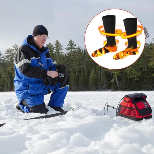 Vista 6 de Electric Heated Socks for Men Women, Battery Operated Washable Thermal Socks Winter Warm Socks for Outdoors Work Fishing Hunting Skiing Cycling