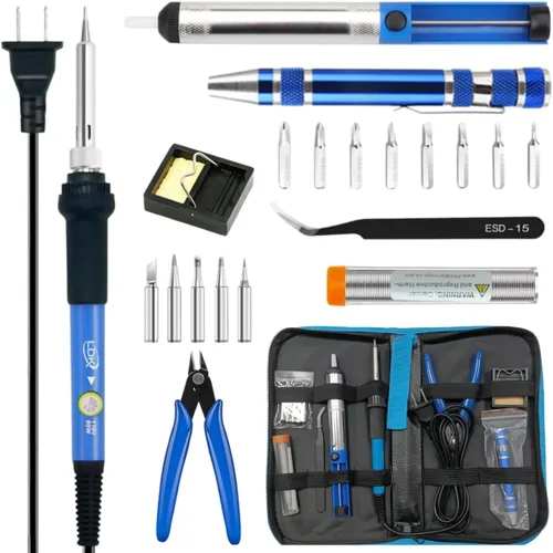 Vista 8 de LDK Kit de soldadura eléctrica, soldador digital de 100 W para electrónica, pistola de soldadura con estilo pluma para joyería, kit de soldadura