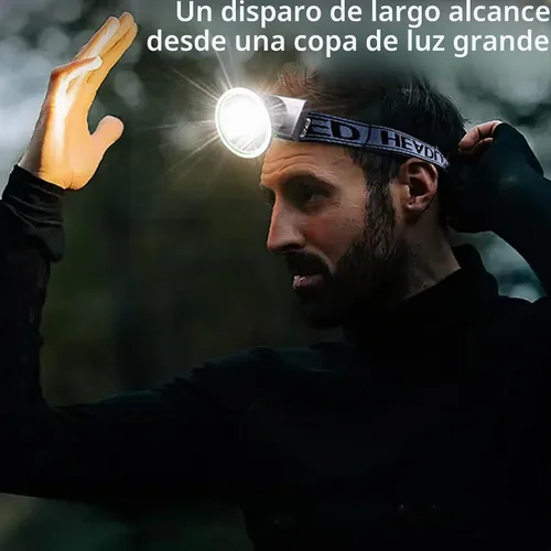Vista 4 de Faro LED diseño separado faro al aire libre impermeable recargable largo alcance faro adecuado para acampar senderismo caza