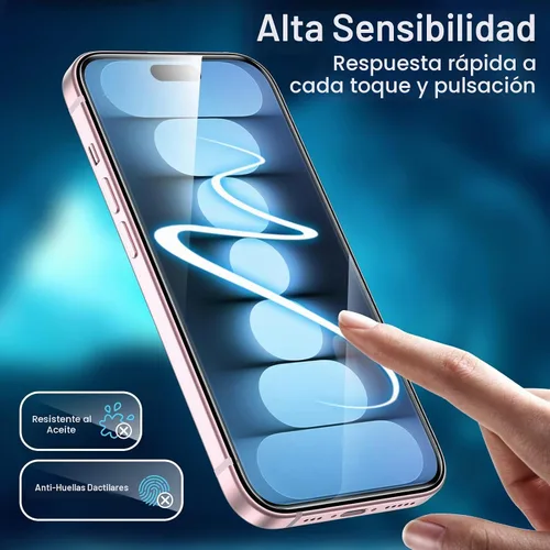 Vista 7 de JETech Protector de pantalla para iPhone 15, paquete de 3