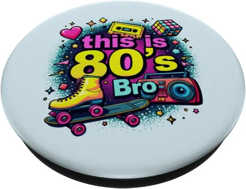 Vista 2 de Retro 80s Bro Roller boombox Cassette 80 fiesta de disfraces PopSockets adhesivo PopGrip