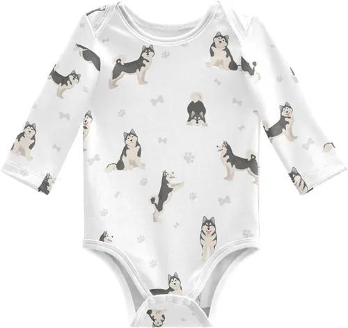 Vista 9 de vvfelixl Body de bebé negro Pug blanco manga larga algodón ropa de bebé para niños niñas 0-24 meses Multi1