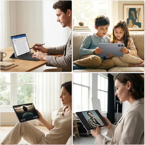 Vista 9 de Tablet de 11 pulgadas, tableta Android 16 con teclado, mouse y lápiz capacitivo, gris Octa-Core Gemini AI, 20GB RAM + 128GB ROM, 90Hz IPS
