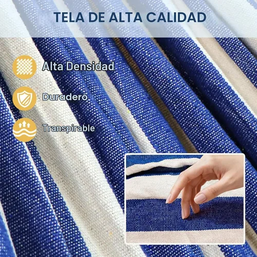 Vista 3 de Anyoo - Hamaca de algodón para jardín, con correas para colgar, hasta 660 libras, hamaca portátil con bolsa de viaje, perfecta para acampar al aire