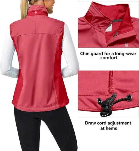 Vista 3 de Little Donkey Andy Chaleco Softshell ligero a prueba de viento para mujer, para golf, tenis, correr, ciclismo