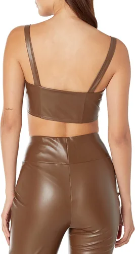 Vista 2 de The Drop Bralette de cuero vegano Lewis para mujer