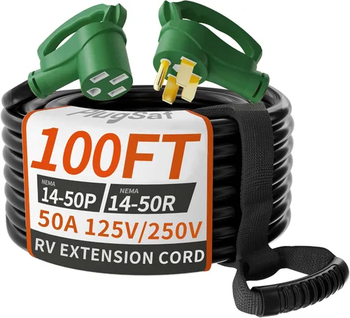 Vista 8 de PlugSaf - Cable de extensión para caravana de 15 pies y 30 amperios para exteriores, 10AWG 125V 3750W STW, color amarillo NEMA TT-30P/R, Flexible