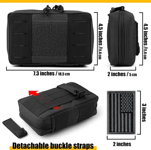 Vista 4 de bvya Bolsa táctica EDC para uso general, bolsa de administración Molle, organizador de herramientas horizontal, bolsa multiusos, funda de mapa