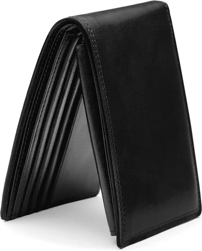 Vista 2 de Bosca Billetera de cuero de crédito para hombre con tarjeta de identificación, Negro -, Cartera